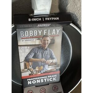 Lot of 3 Frypans Bobby Flay 8" Ceramic Nonstick Aluminum Fry Pan Black ~ All New